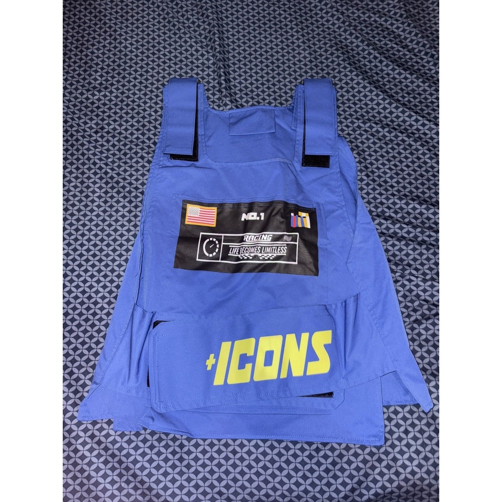 Hudson Outerwear Icons Blue Racing Vest Adjustable One Size Restricted Patch - Picture 1 of 2
